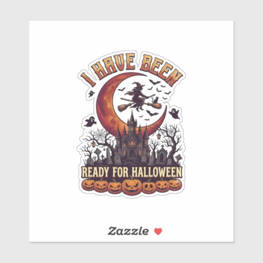 Halloween Heksenkasteel Maan Klaar_1 Sticker (Vel)