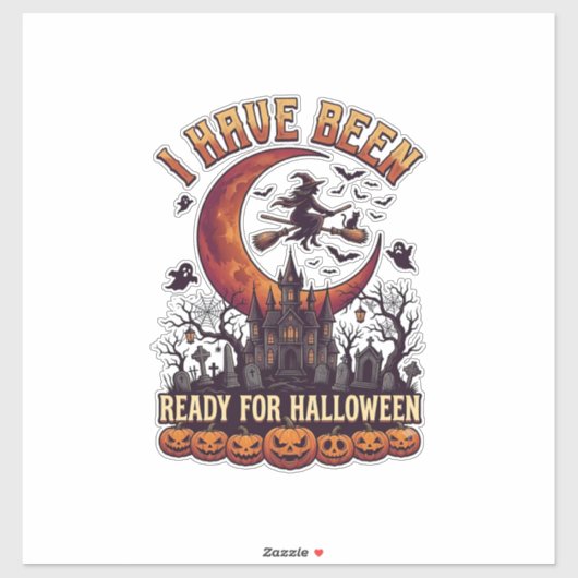 Halloween Heksenkasteel Maan Klaar_1 Sticker (Vel)