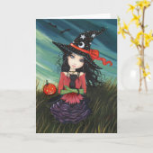 Halloween Heksenkat Kaart van Molly Harrison (Gele Bloem)