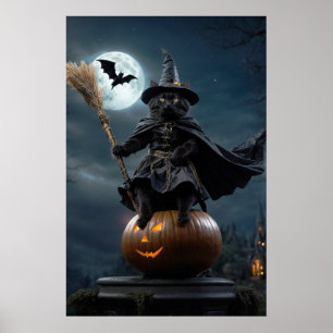 Halloween Heksenkat Poster