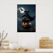 Halloween Heksenkat Poster (Keuken)