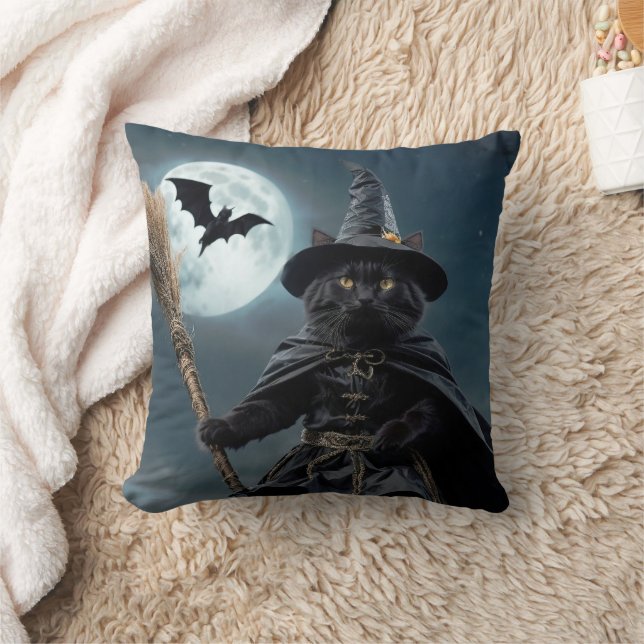 Halloween Heksenkat Sierkussen (Deken)