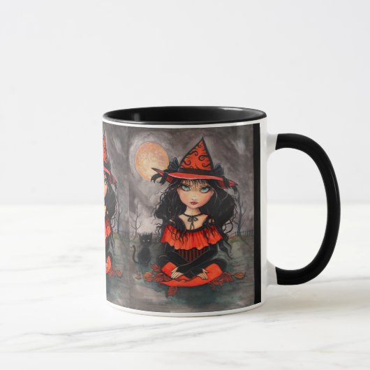 Halloween Heksenkattenmok by Molly Harrison Mok (Rechts)