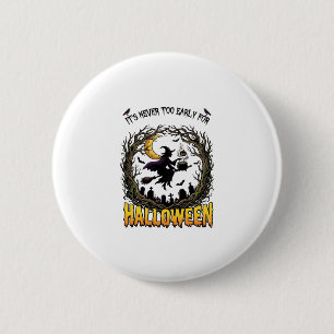 Halloween Heksenketel Maan Kerkhof Kromme Boom Ronde Button 5,7 Cm