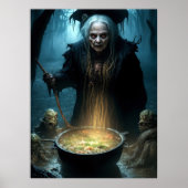 Halloween heksenketel met soep poster (Voorkant)
