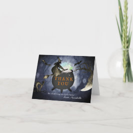 Halloween Heksenketel Nachtlucht Baby shower Bedankkaart