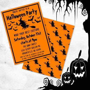 Halloween Heksenkostuum Feest Kaart
