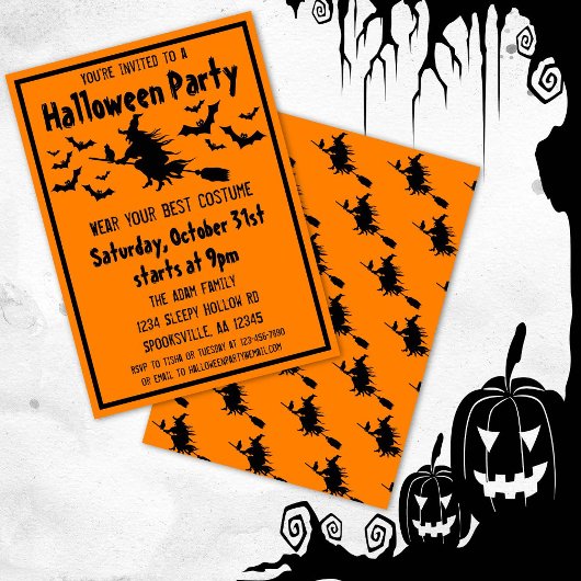 Halloween Heksenkostuum Feest Kaart