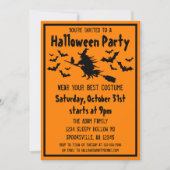 Halloween Heksenkostuum Feest Kaart (Voorkant)