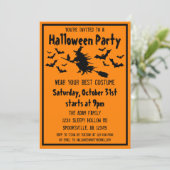 Halloween Heksenkostuum Feest Kaart (Staand voorkant)