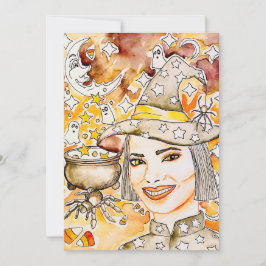 Halloween heksenkunst feestdagenkaart