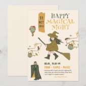 Halloween Heksenpartij, Halloween Partij Kaart (Voorkant / Achterkant)