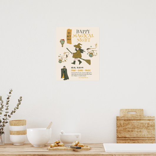  Halloween Heksenpartij, Halloween Partij Poster (Keuken)