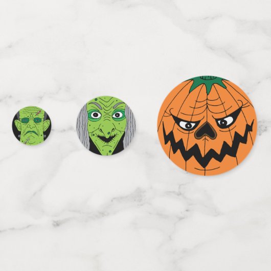 Halloween Heksenpompoen Frankenstein Monster Confetti (Voorkanten)