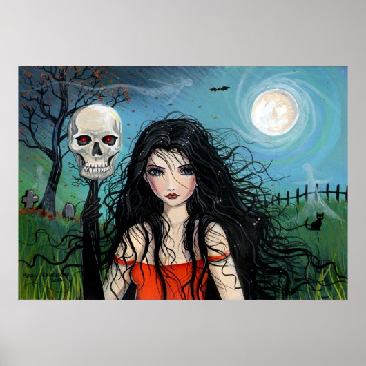 Halloween Heksenposter van Molly Harrison Poster (Voorkant)