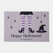 Halloween Heksenpoten en spinnen met naam Paarse Deurmat (Voorkant)