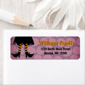 Halloween Heksenpoten Paarse Stippen Retouradres Etiket (Insitu)