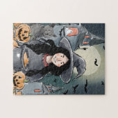 Halloween heksenpuzzel legpuzzel (Horizontaal)