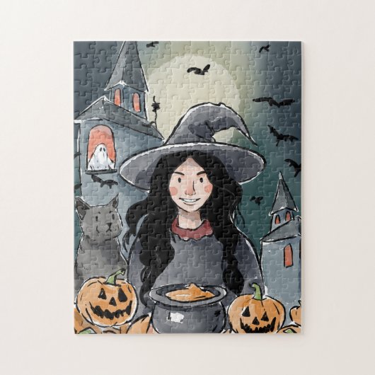 Halloween heksenpuzzel legpuzzel (Verticaal)