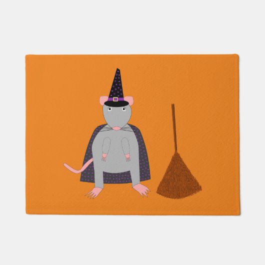 Halloween Heksenrat en bezem Deurmat (Voorkant)