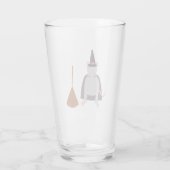Halloween Heksenrat en bezem Glas (Achterkant)