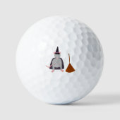 Halloween Heksenrat en bezem Golfballen (Voorkant)