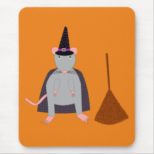 Halloween Heksenrat en bezem Muismat