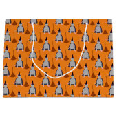 Halloween Heksenrat en bezem Patterned Groot Cadeauzakje (Voorkant)