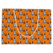 Halloween Heksenrat en bezem Patterned Groot Cadeauzakje (Achterkant)