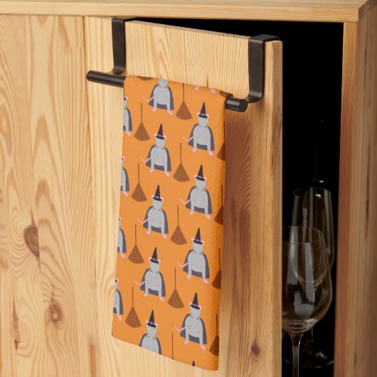 Halloween Heksenrat en bezem Patterned Theedoek (Derde Gevouwen)