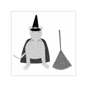 Halloween Heksenrat en bezem Zelfinktende Stempel