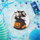 Halloween heksenschedel papieren bordje (Feest)