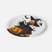 Halloween heksenschedel papieren bordje (Gekanteld)
