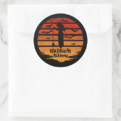 Halloween heksenseizoen ronde sticker (Tas)