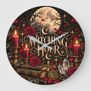 Halloween Heksenuur Gotische Maanrozen Grote Klok