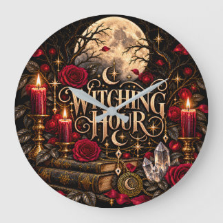 Halloween Heksenuur Gotische Maanrozen Grote Klok