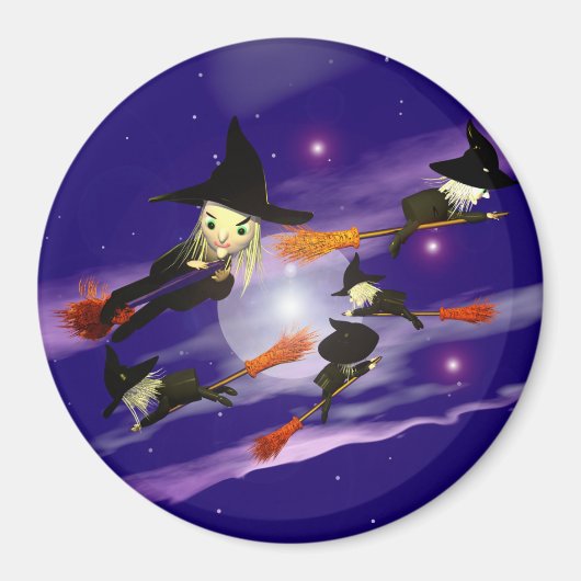 Halloween Heksenverkeer Magneet (Voorkant)