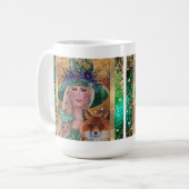 Halloween heksenvossenkunst van Renee Lavoie Koffiemok (Voorkant links)