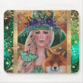 Halloween heksenvossenkunst van Renee Lavoie Muismat (Voorkant)