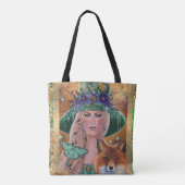 Halloween heksenvossenkunst van Renee Lavoie Tote Bag (Achterkant)