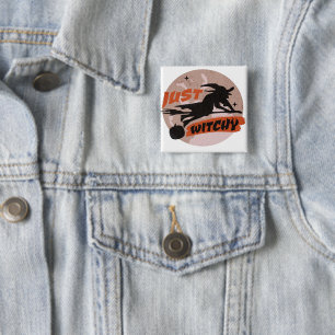 Halloween Hekserig Retro Heksenkostuum Snoep  Vierkante Button 5,1 Cm