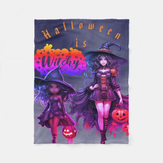 Halloween hekserige fleece deken (Voorkant)