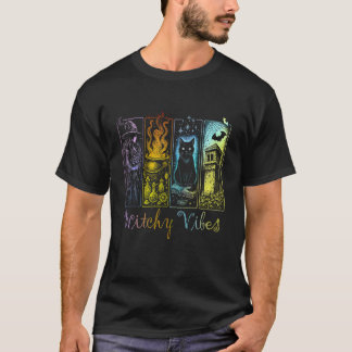 Halloween Hekserige Sfeer Heks Zwarte Kat Ketel Ba T-shirt