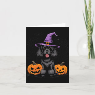 Halloween Hekserige Zwarte Standaard Poodle Hond S Kaart