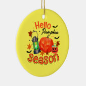 Halloween Hello Pumpkin Season Birthday Keramisch Ornament (Rechts)