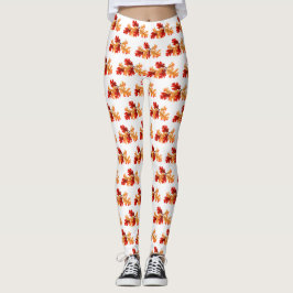 Halloween Herfst bladeren rood Sinaasappel bladere Leggings