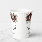 Halloween Herfst Bloemen Huwelijk Waterverf Flower Papieren Bekers (Rechts)