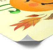 Halloween Herfst Bloemen Pompoen Art Print (Hoek)