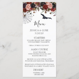 Halloween Herfst Bloemrijke Waterverf Bruiloft Menu