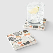 Halloween herfst boog waterverf patroon pompoen stenen onderzetter (Zijkant)